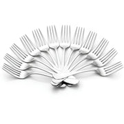 Parage 12 Pieces Stainless Steel Dinner Forks Set - Fork Set for Home and Kitchen, 12-Pieces Fruit Fork for Dining Table, Shiny and Sturdy Handle Forks with Round Edge