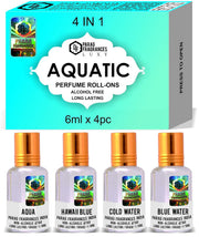Parag fragrances Top Attars Collection Of India/Alcohol Free Attar Gift Pack (Aquatic), Unisex, Liquid, 6 Ml