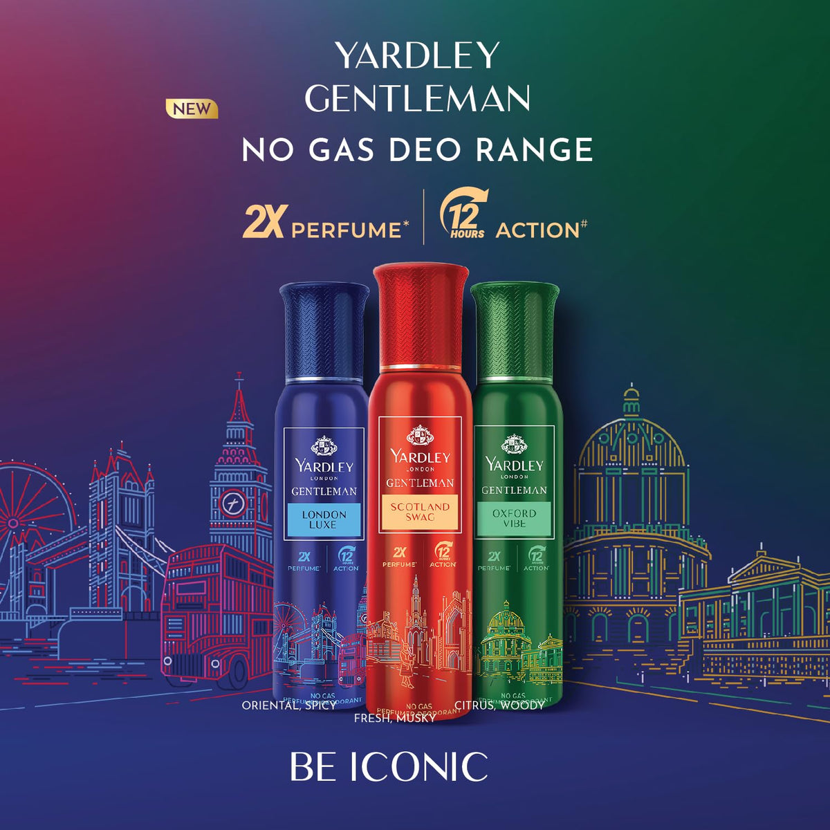 Yardley Gentleman Scotland Swag No Gas Perfumed Deodorant | No Gas Deo for Men | 2X Perfume | 12 Hours Action | 120ml
