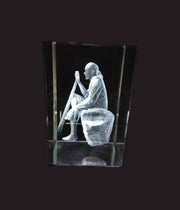 SHINDE EXPORTS 3D Crystal Sai Baba Idol Slick Design Statue Murti- Transparent, 7.5x5x5 cm