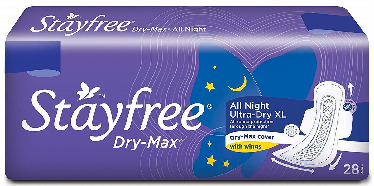 Stayfree Dry Max Cover with Wings (XXL) 28 Pads