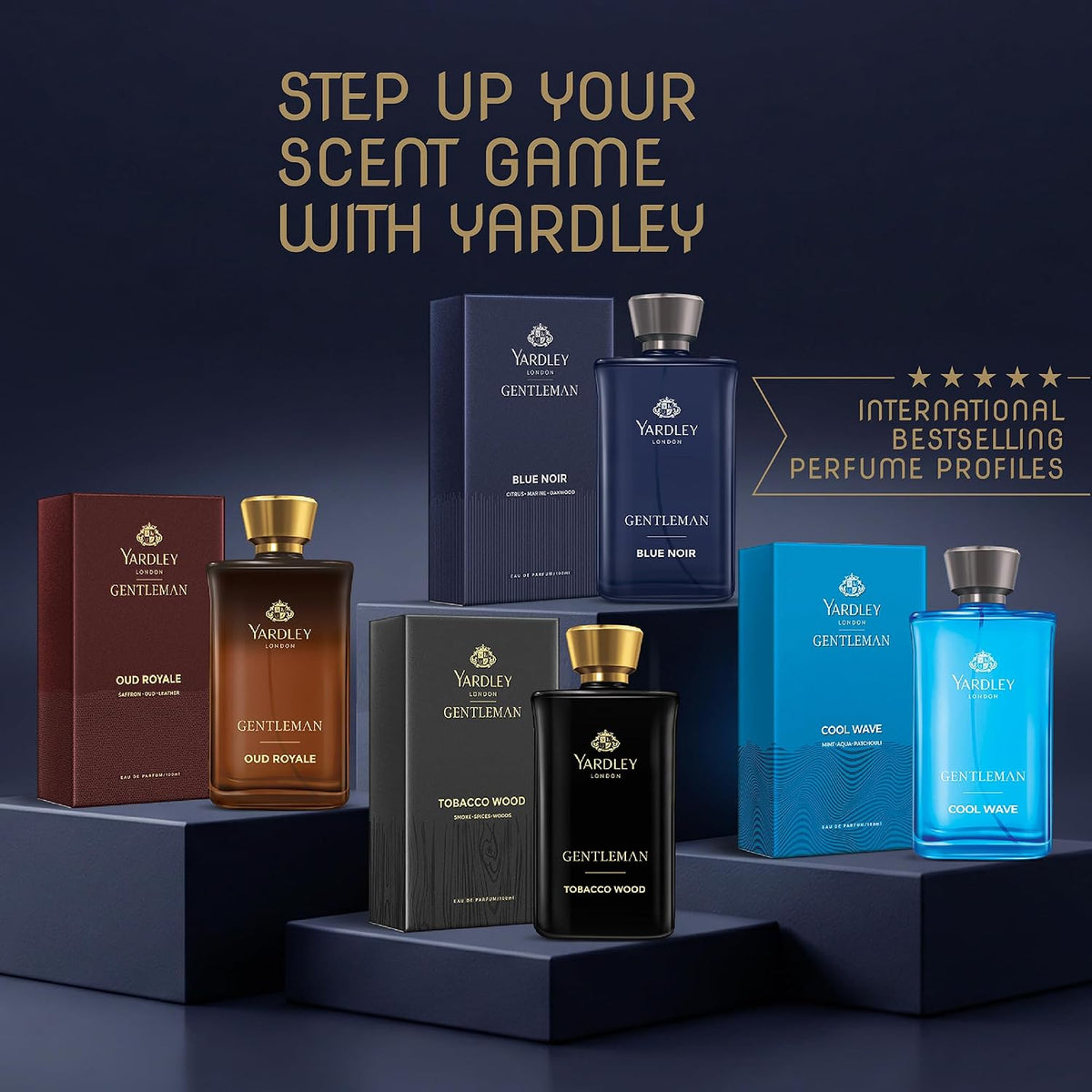 Yardley London Blue Noir | Eau De Parfum | Long Lasting International Perfume for Man | Citrus Marine Oakwood Fragrance | Upto 15% dosage | 100ml EDP| Ideal Gift for Man