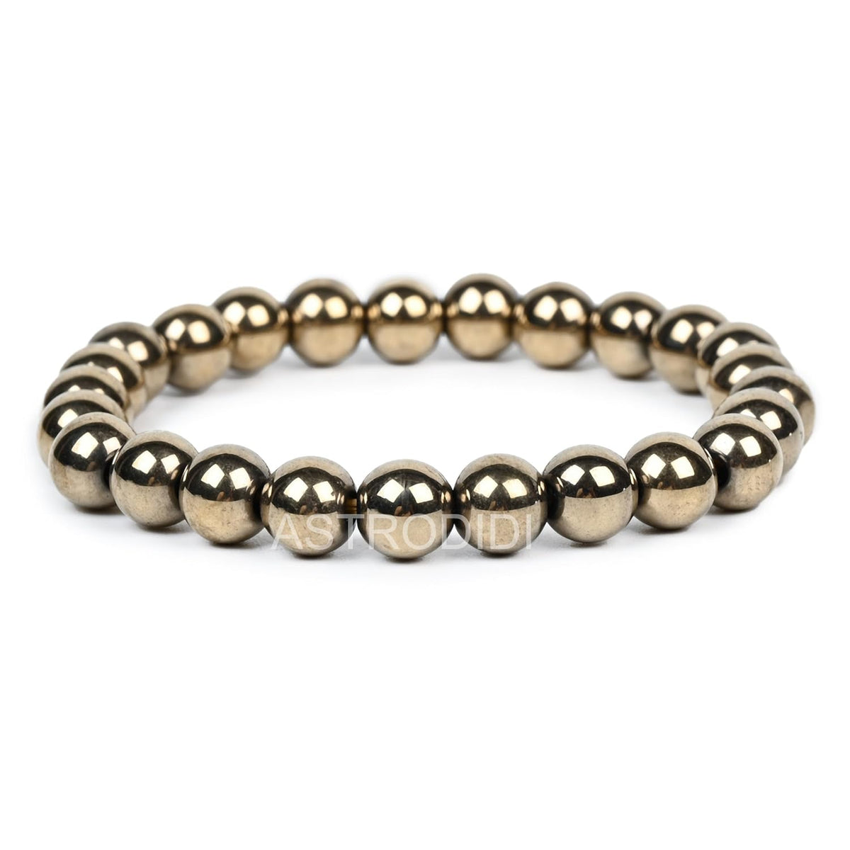 Astrodidi Natural Certified Golden Pyrite Stone Bracelet to draw in Prosperity, Wealth, Success, Money and Positive Energy | Original Reiki Feng-Shui Healing Crystal Gemstone Bracelet for Men and Women