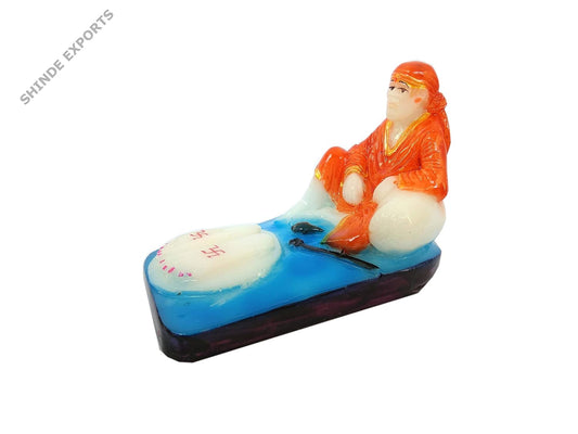 SHINDE EXPORTS Lord Saibaba Marble Idol for car Dashboard and Gifting (2.5 inches)