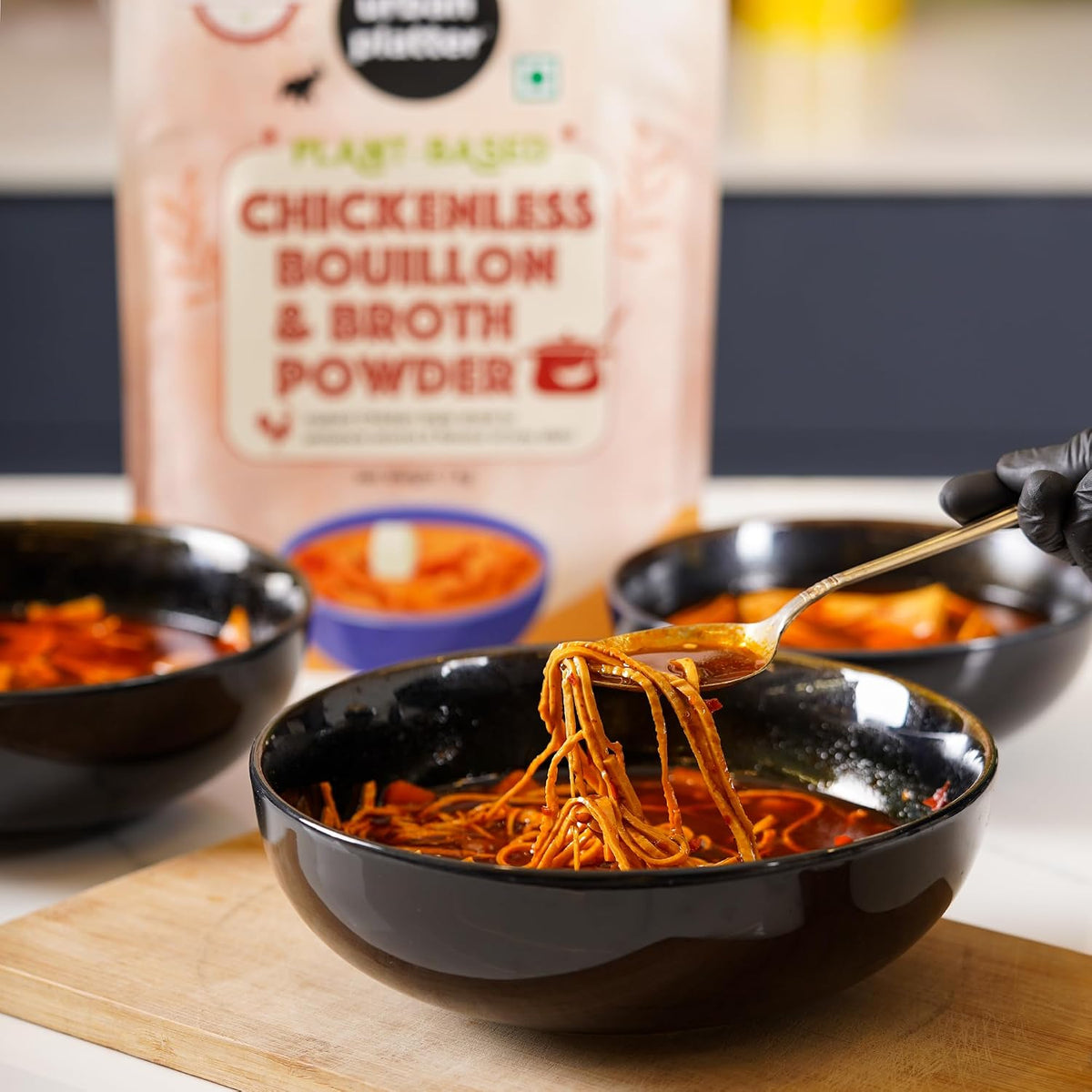 Urban Platter Vegan Chicken-less Bouillon & Broth Powder, 1kg (Plant-Based | Instant Soup Base | MSG-free | Umami-Rich)