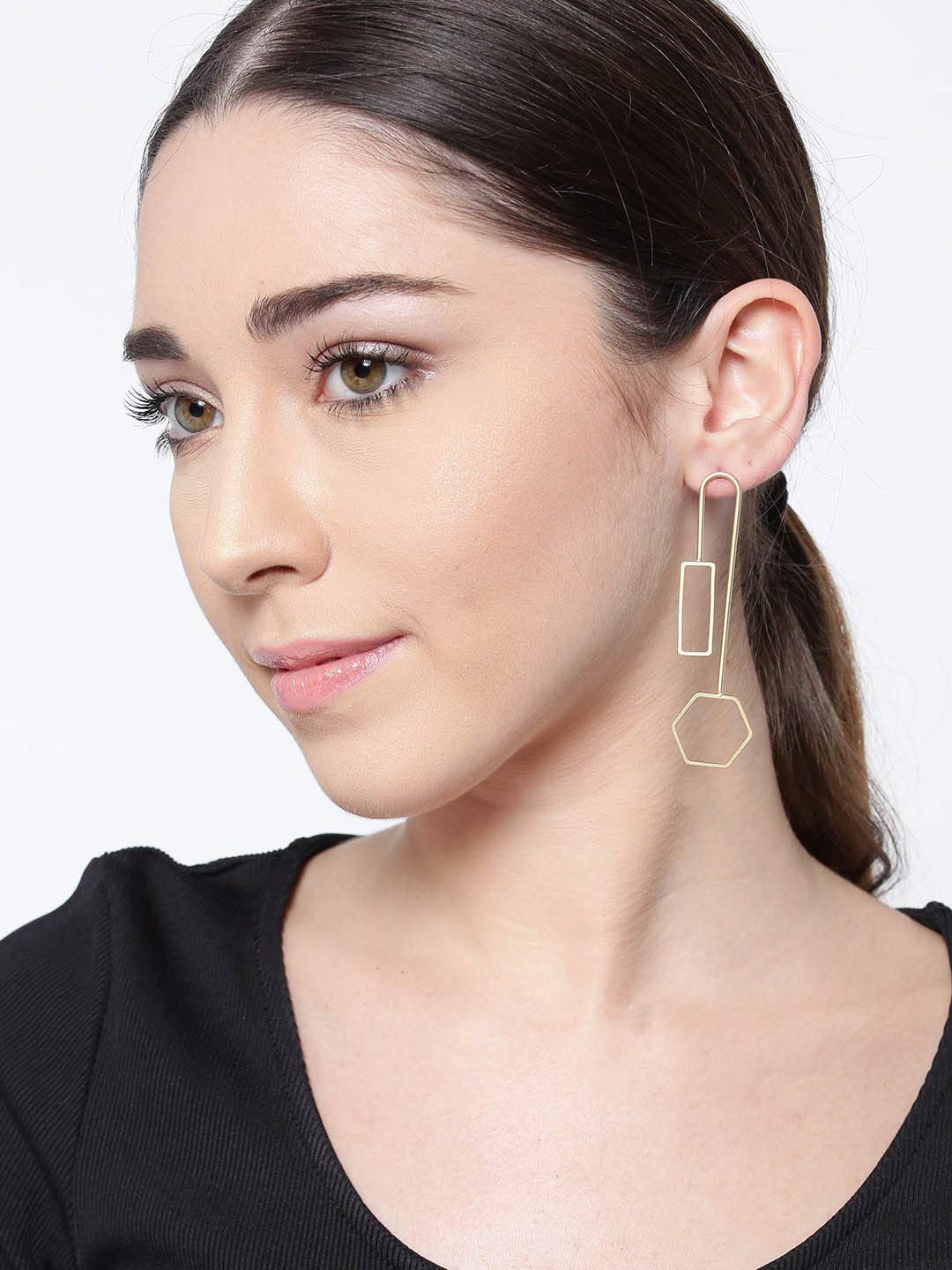 Priyaasi Prita Gold-Plated Earrings for Girls With Sterling Silver Pin @ Back