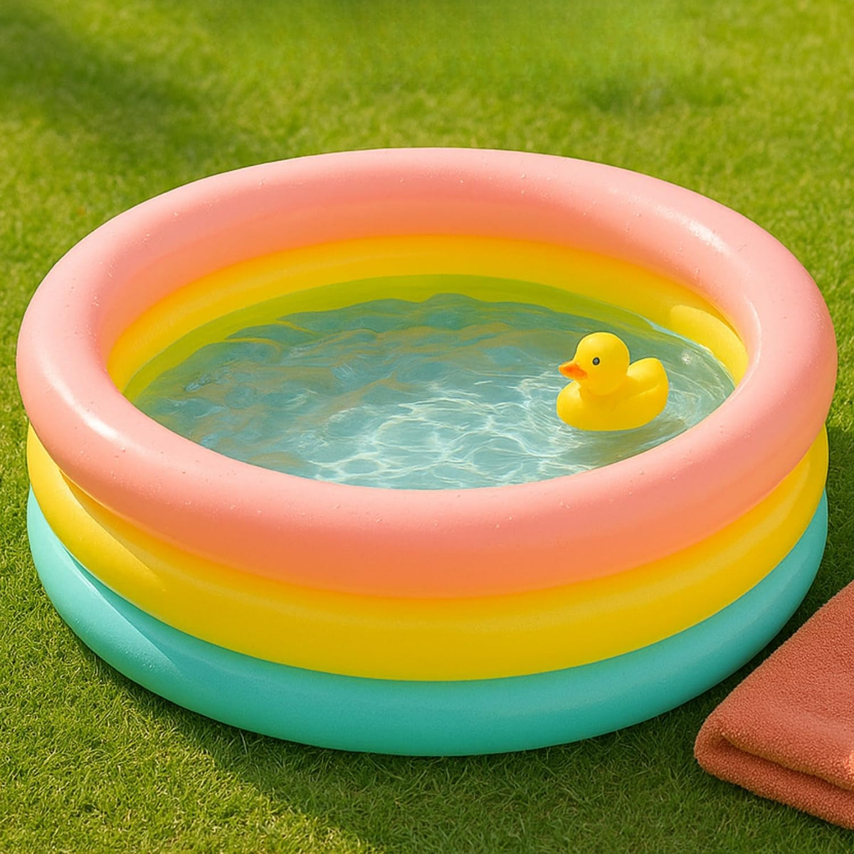 Toy Imagine™ 2 ft Swimming Pool for Kids Small Size for 0 to 2 Years | Inflatable Round Ring Baby Bathing Tubs for Kids | Pool Indoor & Backyard, Garden.
