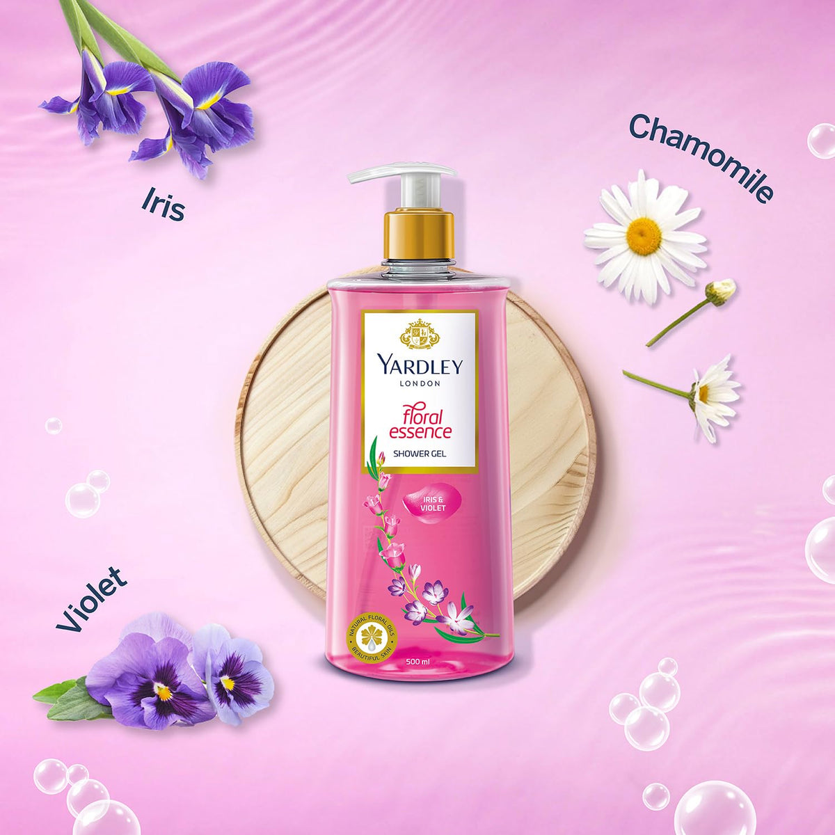 Yardley London| Shower Gel| Floral Essence| With Natural Floral Oils Of Iris & Violet| No Parabens| No Silicones 500ml