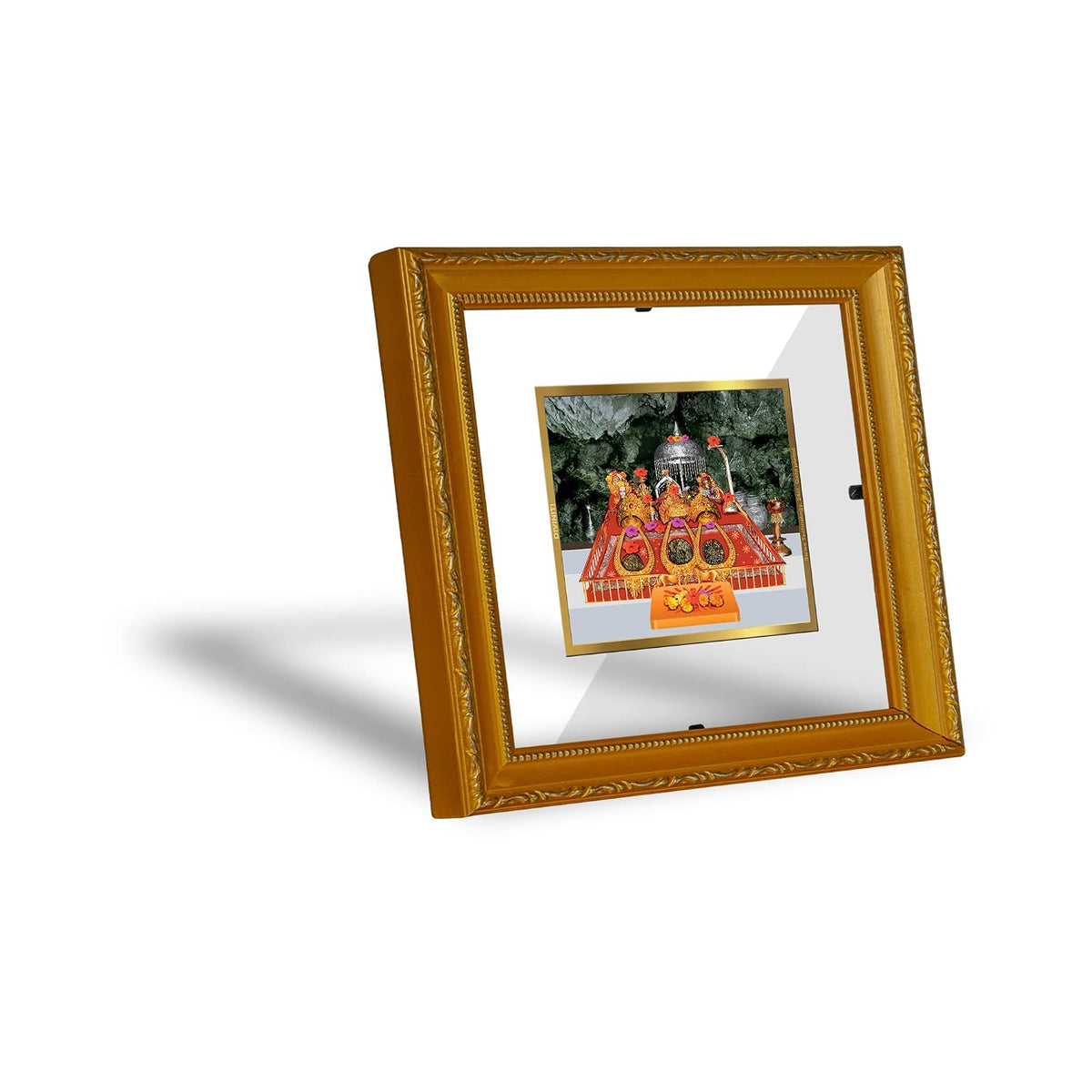Diviniti Wood Padmavati & Balaji Gold Plated Wall Photo Frame, Table Decor, Dg Frame 101 Size 1 And 24K Foil, Religious Idol For Pooja, Gifts Items (13.5 Cm X 15.5 Cm, Rectangular)