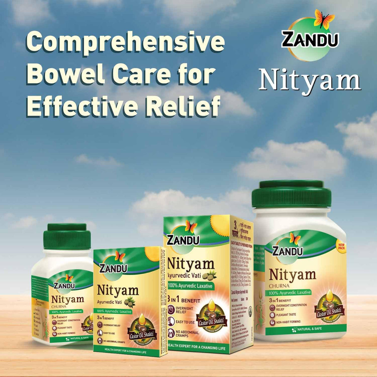 Zandu Nityam 30 Tablets Pack of 3 | Ayurvedic Laxative | Overnight relief from constipation | Relief from Gas, Acidity & Bloating | No Stomach Cramps