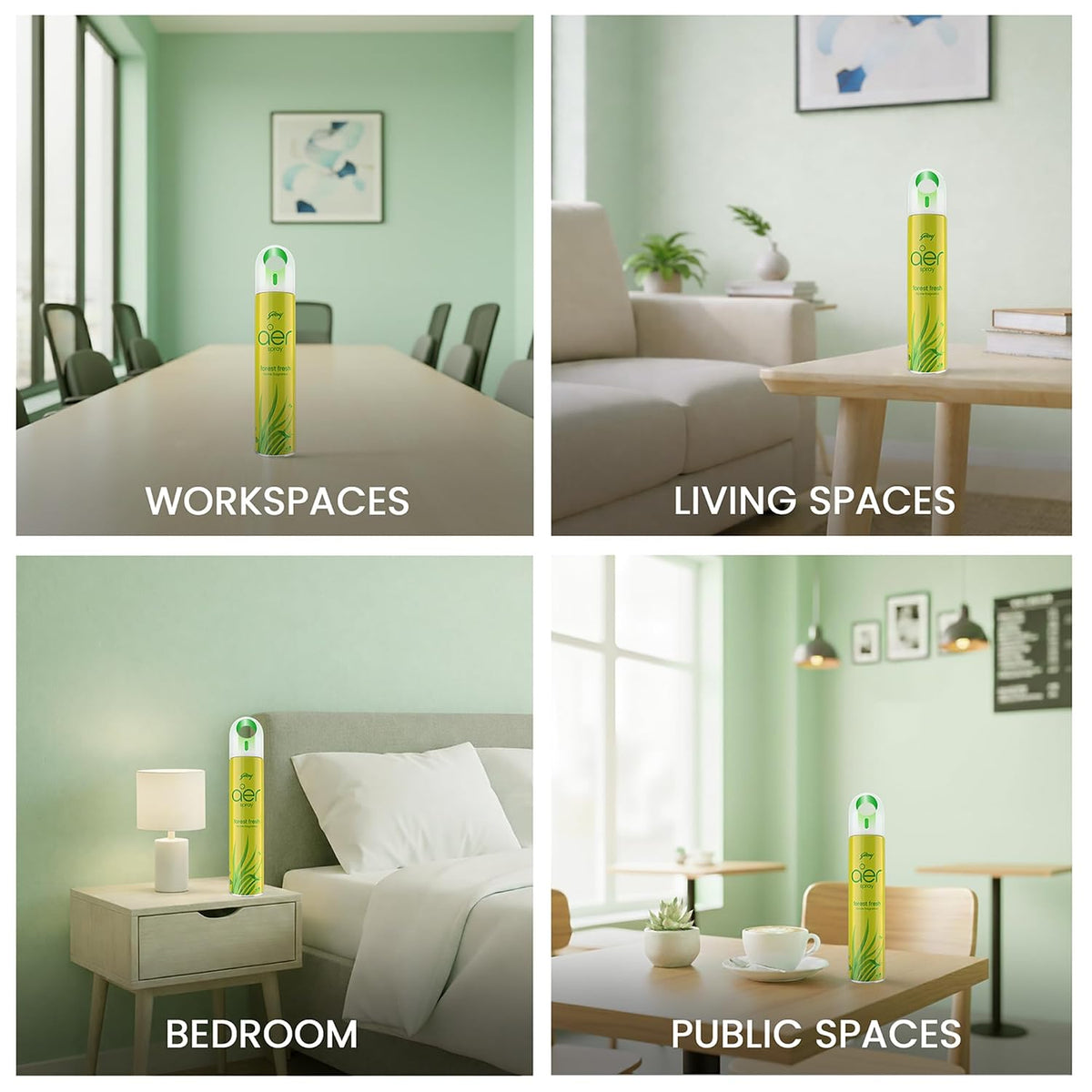 Godrej aer Spray | Room Freshener for Home & Office-Forest Fresh (180 ml)
