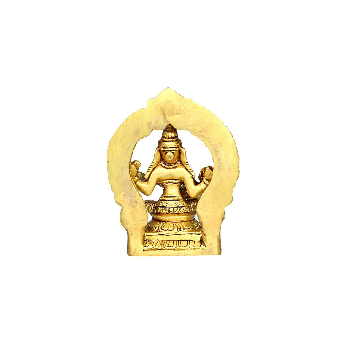 Aalayam Selveer Saraswati Devi Brass Idol with Arch | Brass Saraswati Idol Small | Saraswati Devi Statue Brass 9 CM Height, Gold Colour, 1 No