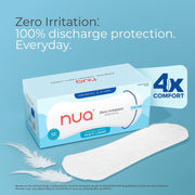 Nua Everyday Comfort Panty Liner for Women Daily Use | Pack of 40 liners 190mm | For White Discharge, Spotting & Non Period Leakages | Individually Wrapped | Zero Irritation | Super-thin | Stays in Place | Instant Absorption | Softest Top sheet | 100% Toxic-Free | Panty Liner Pads Sanitary Napkins