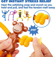 Toy Imagine Telescopic Monkey Suction for Toddlers 2 Pcs – Stretchy Travel Play for 1–3 Year Old Boys & Girls | Flexible Arms | Suction Cups | Sensory Activity | Travel Essential
