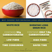 Urban Platter Shirataki Long-Grain Rice, 220g (Keto-Friendly, Low-Carb, Low-Calories, Fat-Free, Gluten-Free, Konjac Miracle Rice)
