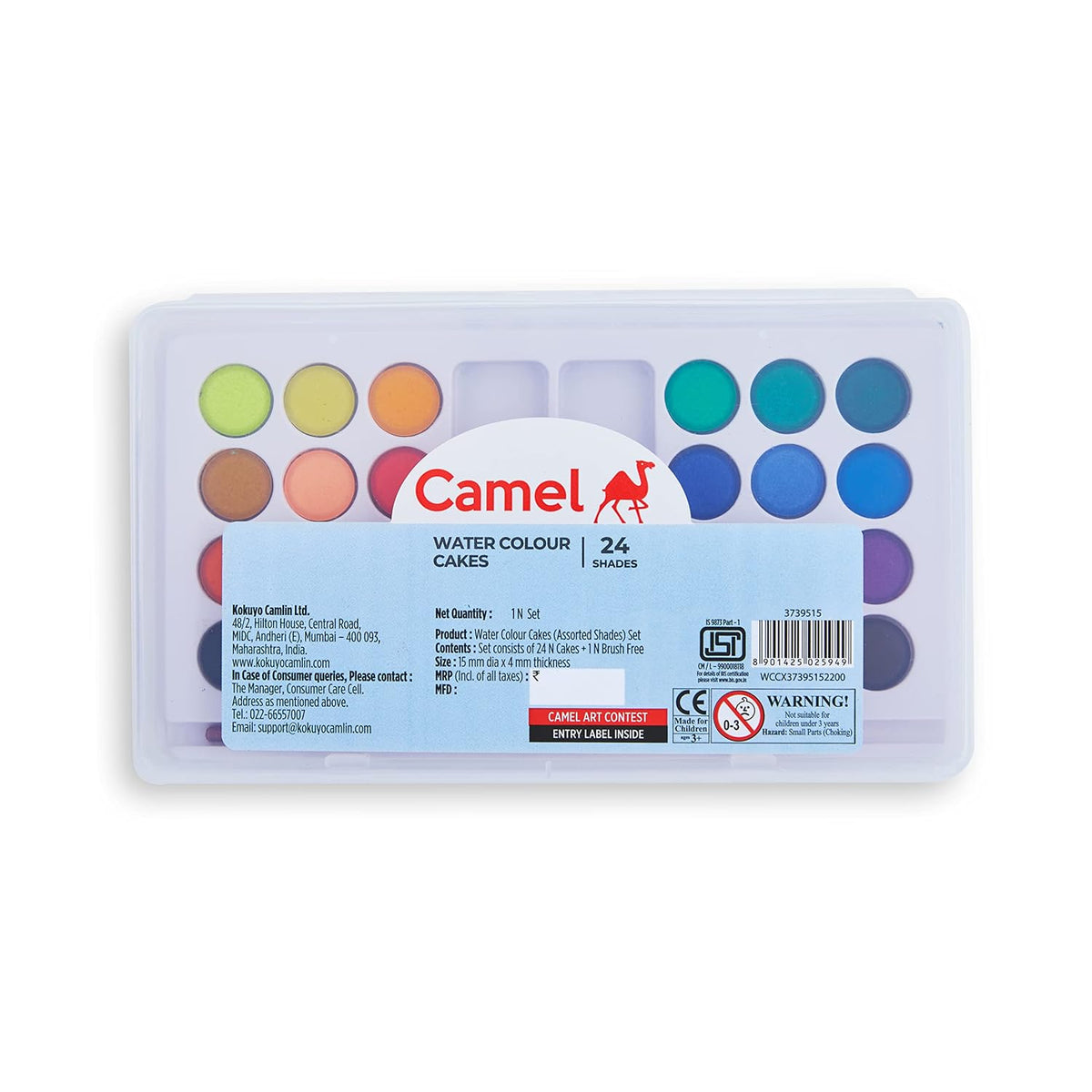 Camel Camlin Kokuyo 3739515 Student Water Color Cakes - 24 Shades