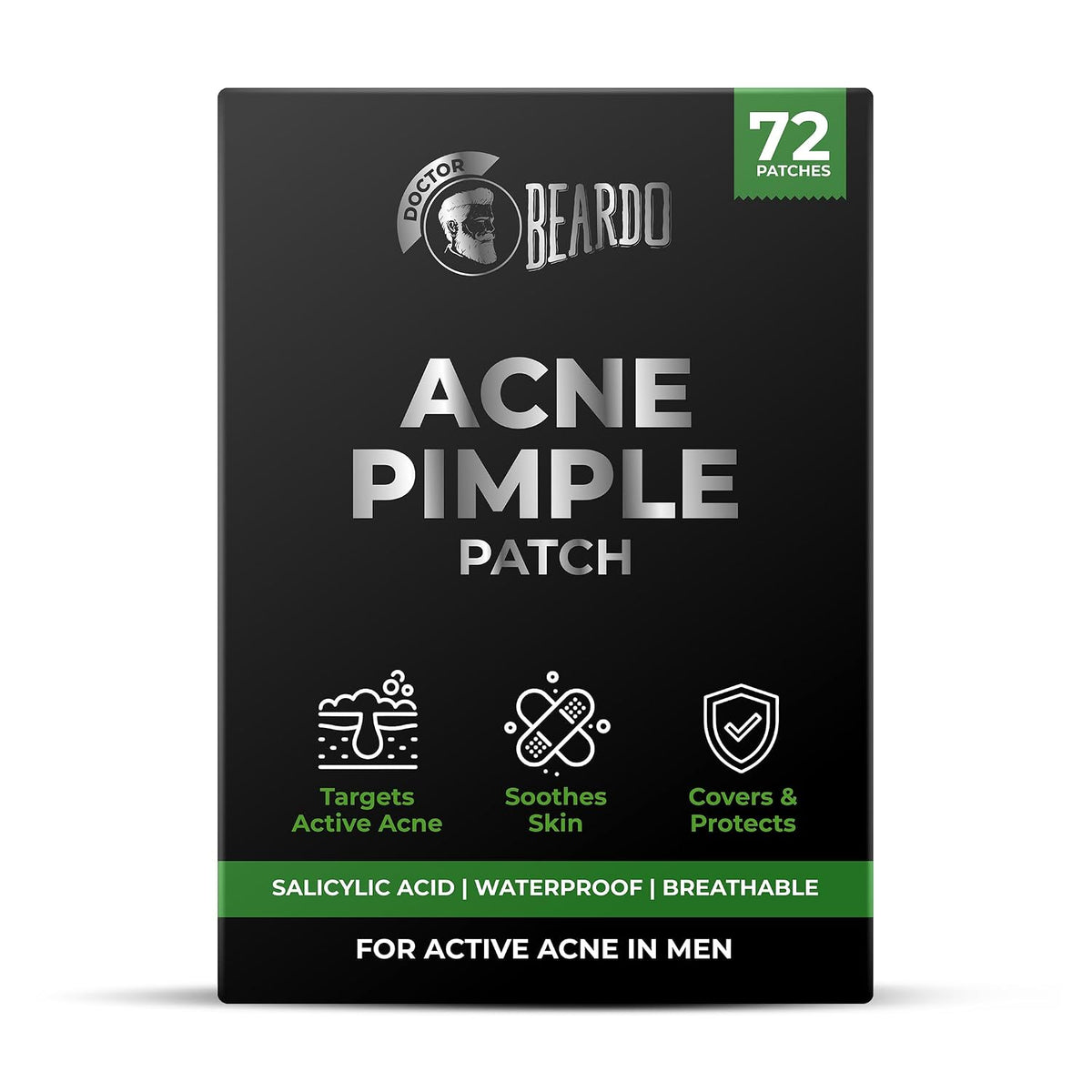 Beardo Acne Pimple Patch for Face with Salicylic Acid (72 dots) | Waterproof Patches for Active Acne | Absorbs Pimple Overnight and Reduces Excess Oil | Pimple Patches for Men