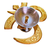 DSH Om Symbol Diya Oil Lamp for Puja Home Office Mandir Akhand Jyot Diya Deepak for Diwali Festival Gift Item .