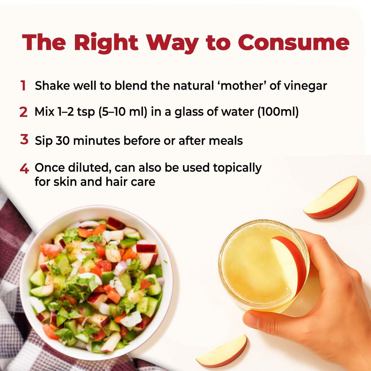Zandu Himalayan Apple Cider Vinegar with 2X Mother | Scientifically Tested | Raw, Unfiltered, Unpasteurized | Supports Healthy Weight & Digestion | 100% Himalayan Apples | 500ml