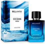 Bella Vita Luxury Men Ocean Aquatic Eau De Parfum With Marine, Orchid & Musk|Long Lasting Fresh Citrusy & Woody Edp Fragrance Scent Liquid Perfume,100 Ml
