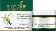 Biotique Rice Water & Niacinamide Gel Moisturizer for All Day Hydration & Natural Glow-Lightens Dark Spots & Acne Scars|For Men & Women - 50ml