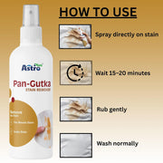Astro Plus+ 100ml Pan Gutka Stain Remover – Removes Dried Beverage & Food Stains Cleaner, Safe on Colour & Fabrics, Effective Cloth Stain Removal For Everyday Solution | Pack Of 1
