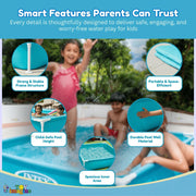 Toy Imagine Mini Frame Pool Square Kids Portable Above-Ground Kiddie Pool, Steel Frame PVC Liner, Easy Setup Backyard Splash for Toddlers & Family (48" L x 48" W x 12" H)