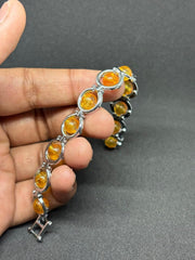 RUDRADIVINE Elegant Citrine Stone Bracelet for Men & Women | Premium Crystal Link Bracelet