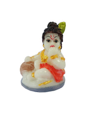 SHINDE EXPORTS Lord sri Krishna bhagwan laddu Gopal kanha ji Marble Statue murti Idol for Gift car Dashboard Home Decor (Design 7)