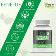 Holy Natural Tulsi Tablet - 120 tab | Immunity Booster & Respiratory Wellness