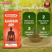 Baidyanath Ajwain Ark - 225 ml | Ayurvedic Solution for Stomach Health, Supports Digestion and Appetite