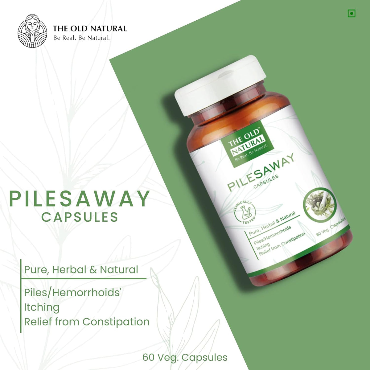 The Old Natural Pilesaway Piles medicine I For Piles, Hemorrhoid Support, Bavasir, Fissure. Fistula, Inflammation & Rectum I Fast Relieve In Bleeding, Burning & Pain I 60 Capsules