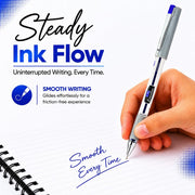 LINC 0.55mm Executive SL-500 Gel Pen | Water-Proof Ink & Textured Grip (Blue Ink, Pack of 10)