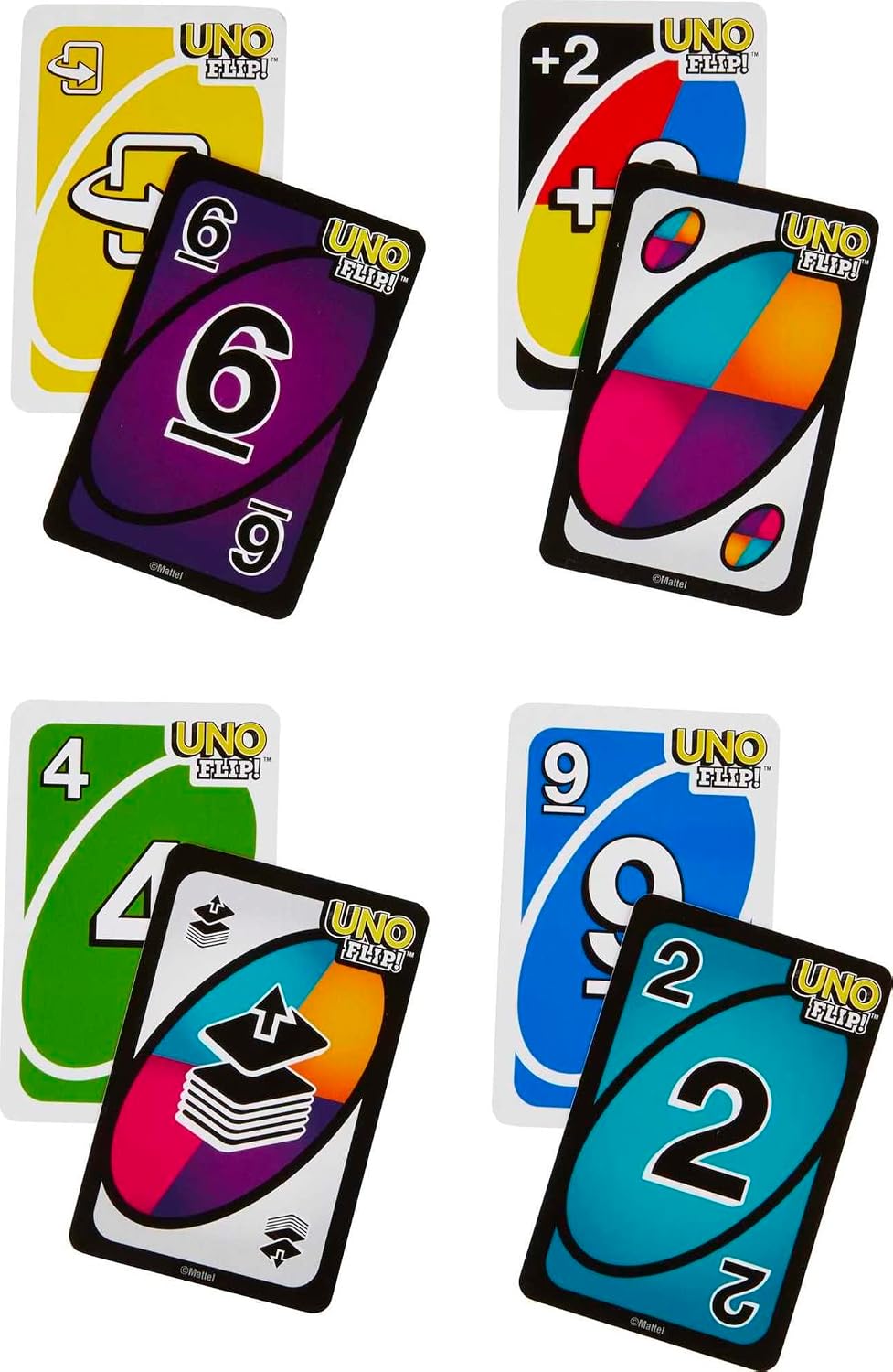 Mattel Games Uno Flip Side Card Game For Adult (Pack Of 2),Multicolor