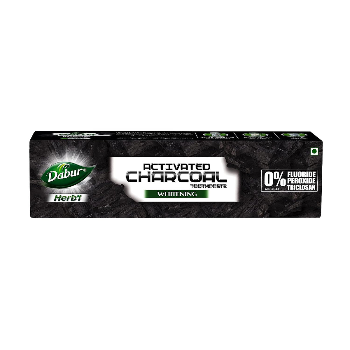 DABUR Herb'L Activated Charcoal Toothpaste 120gm (Pack of 1)|Whitening Black Gel Toothpaste|Fluoride Free|Fights Plaque & Extrinsic Stains|With Power of Mint|Cool & Refreshing Mouth Experience