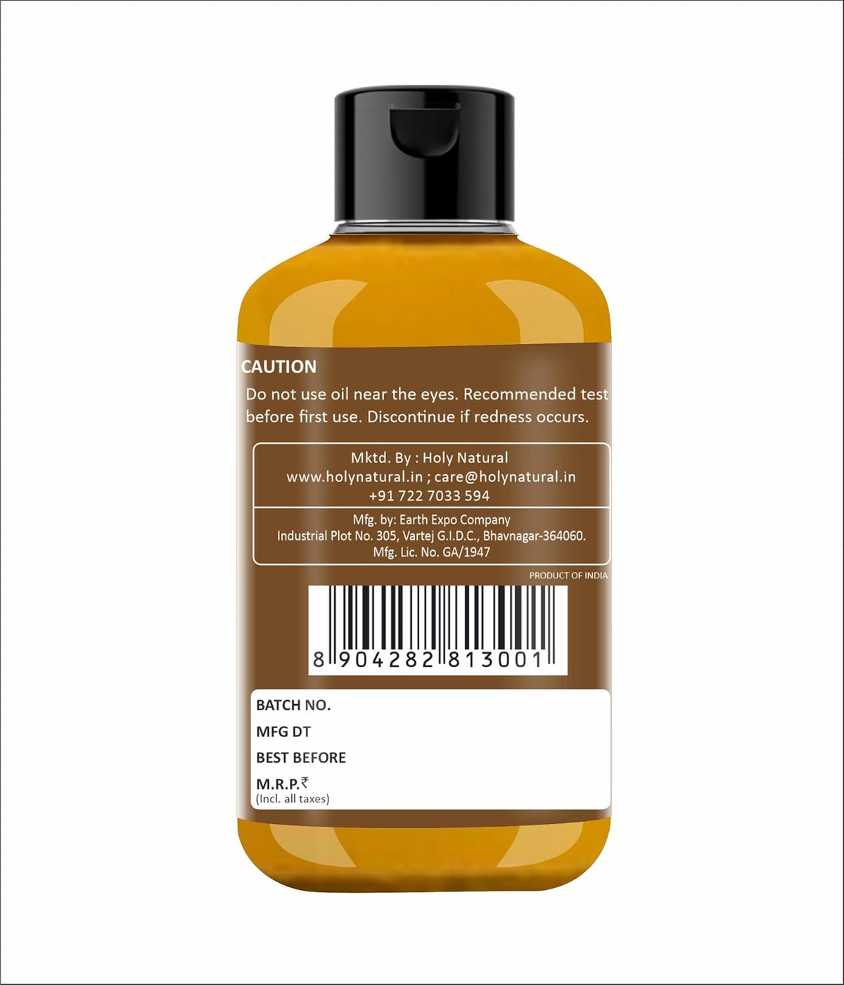Holy Natural Cold Pressed Organic Mustard Oil 300Ml|For Hair, Body, Skin Care, Massage Oil