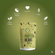 NatureVit Roasted Protein Beans Mix, 200g | High Protein Healthy Snack | Crunchy Roasted Bean Mix | Vegan Fiber-Rich Superfood