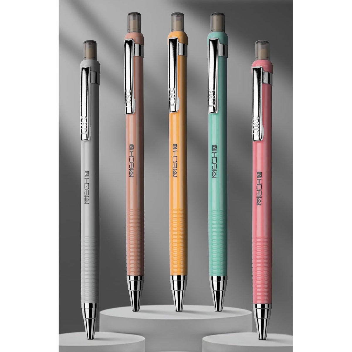 Linc 0.7mm Mech7 Mechanical Pencil, Multicolor Body (Pack of 10)