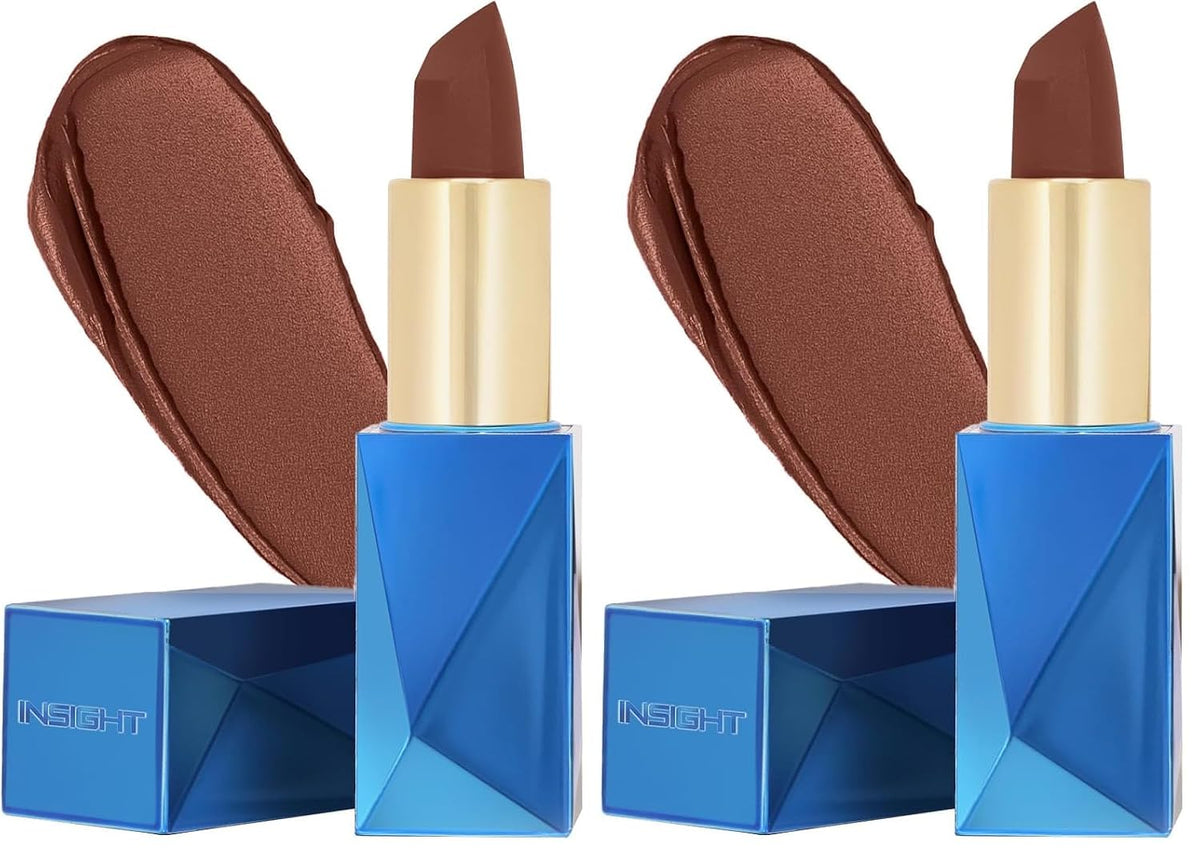 INSIGHT Professional Ultra Smooth Lipstick - Eternity | Weightless Formula | Intense Color Payoff | Non-Sticky, Moisturizing | Enriched with Rice Bran Butter & Vitamin E - 3.8g (Pack of 2)