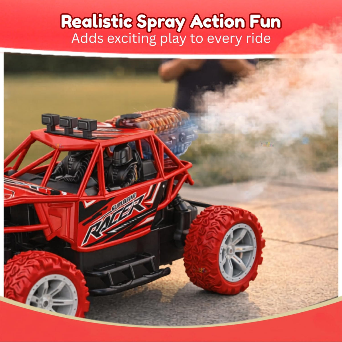Toy Imagine RC Off Road Buggy Car for Kids with LED Lights, Red