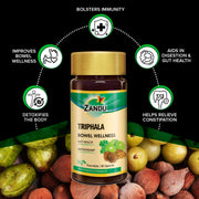 Zandu Triphala Capsules, Supports Bowel Wellness & Healthy Gut, Helps to Boost Immunity & Useful for Digestion, Antioxidant Properties - 90 Veg Capsules