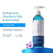 Be Bodywise 5% AHA BHA Exfoliating Detan Body Wash (Flora Fragrance) 700ml | For Body Acne, Strawberry Skin, De-Tan | 3% Lactic Acid, 1% Salicylic Acid, 1% Glycolic Acid | Non-Drying, Paraben Free