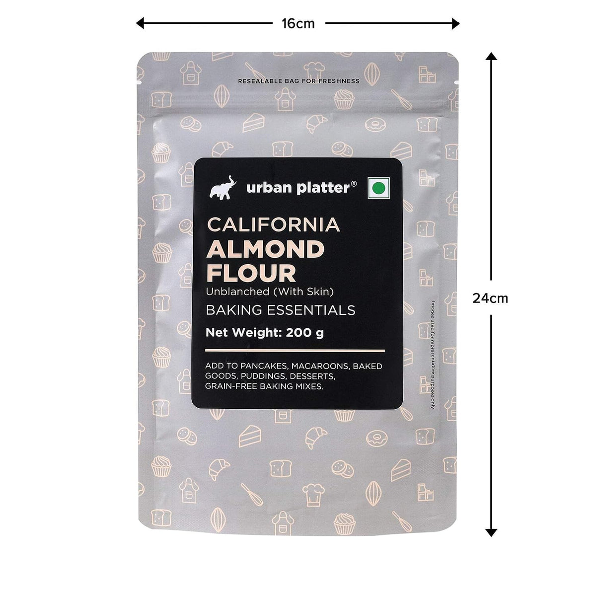Urban Platter Natural Almond Flour, 200 g