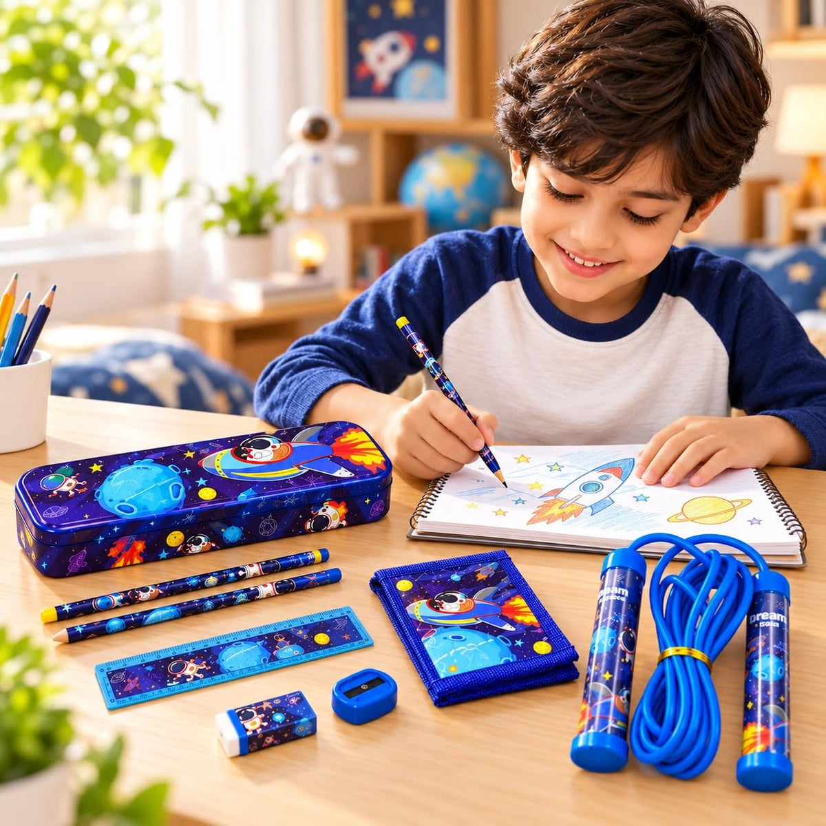 Toy Imagine Stationery for Kids Best Return Birthday Gift for Boys Girls Educational Learning Stationery kit Set for Kid (9 Space Set)