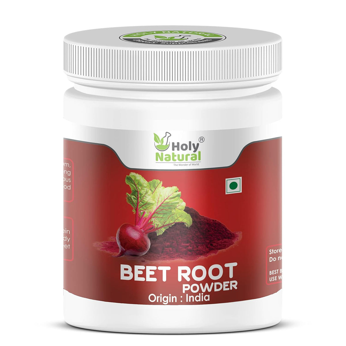 Holy Natural Beet Root Powder 500g (Jar) | Rich in Nutrients | Ideal for Smoothies, Juices, Baking, Natural Food Coloring & Personal Care