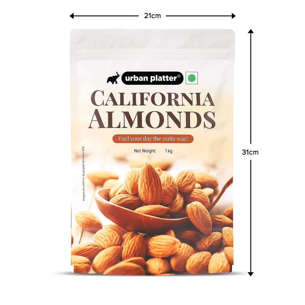 Urban Platter California Almonds, 1 Kg (Rich in Fibre, Rich in Protein)