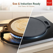 Parage IronCraft Cast Iron Dosa Tawa 30 cm, 4.2 mm Thick Heavy Iron Tawa 3 Kg, Pre-Seasoned Naturally Non Stick, Roti, Chapati, Uttapam Pan, Gas & Induction Compatible, Chemical Free