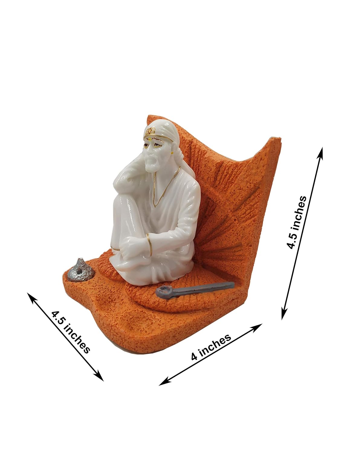 SHINDE EXPORTS sai Baba Marble Statue/saibaba Statue Big Size/shirdi saibaba Idol Marble 4.5 inches
