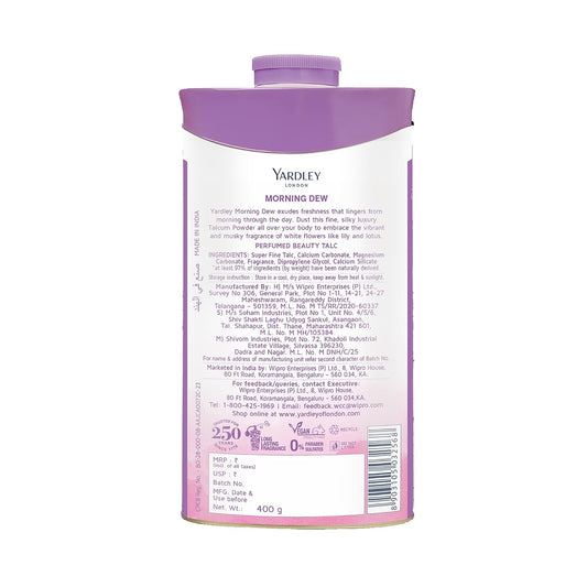 Yardley London Morning Dew Perfumed Beauty Talc | For Fragrant Glow |400g