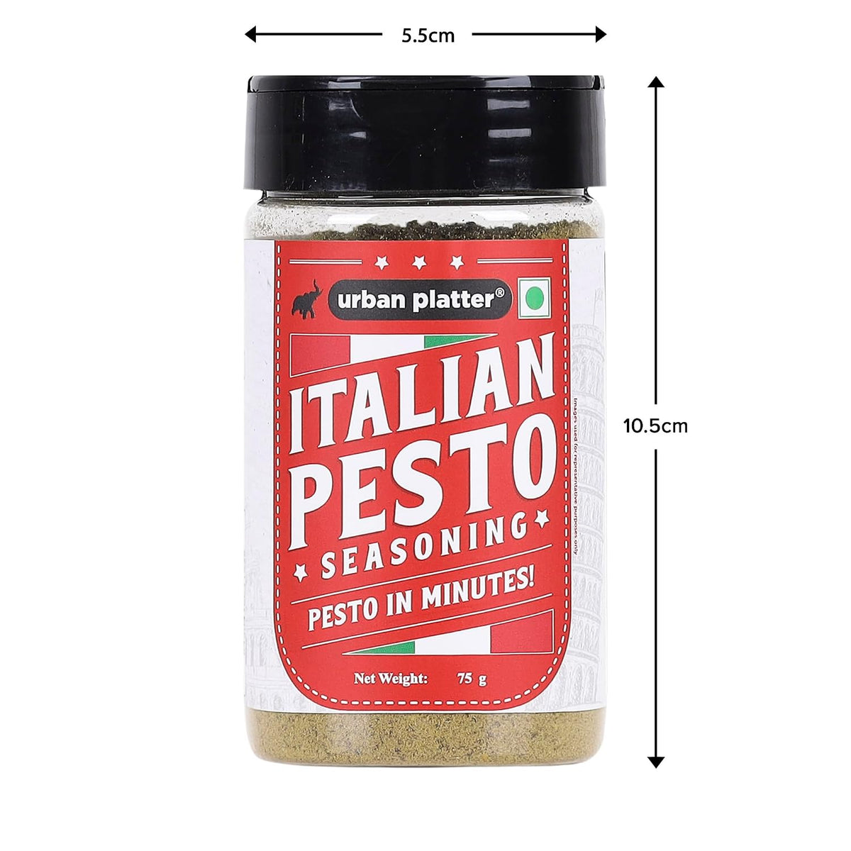 ⁠Urban Platter Italian Basil Pesto Seasoning, 75g (Instant & Flavourful | Plant-based | Perfect for Pasta, Salads, Snacks)